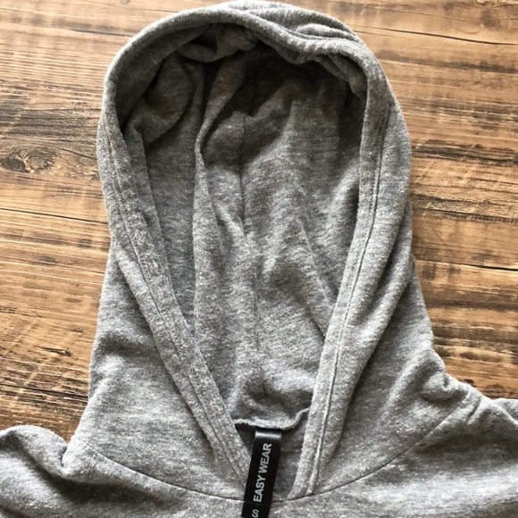 3/$25 - Easy Wear grey long sleeve hooded tshirt - Picture 3 of 10